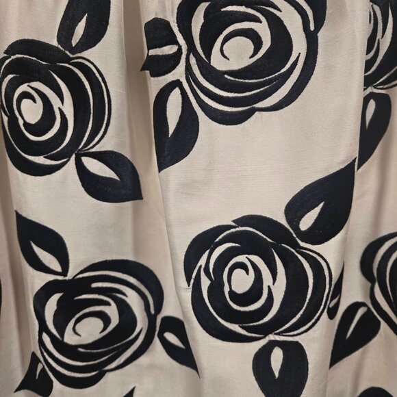 White House Black Market 100% Silk Strapless Floral Dress Black White Size 10 - Picture 4 of 6